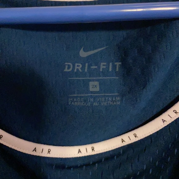 NWT Nike Mesh Dri Fit Dark Teal Running Tank with White Logo - Picture 7 of 7